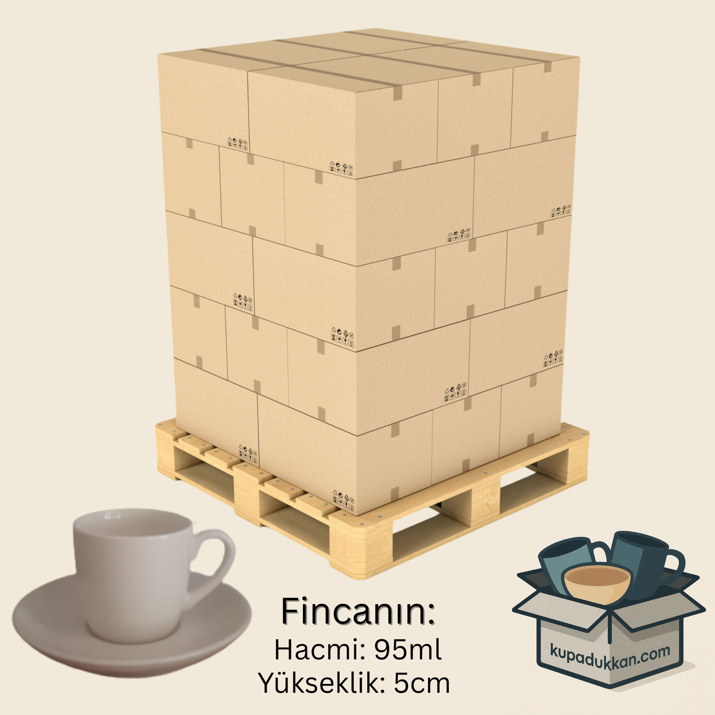 MERCAN PORSELEN FINCAN 6'LI TAKIM - 12 Parça